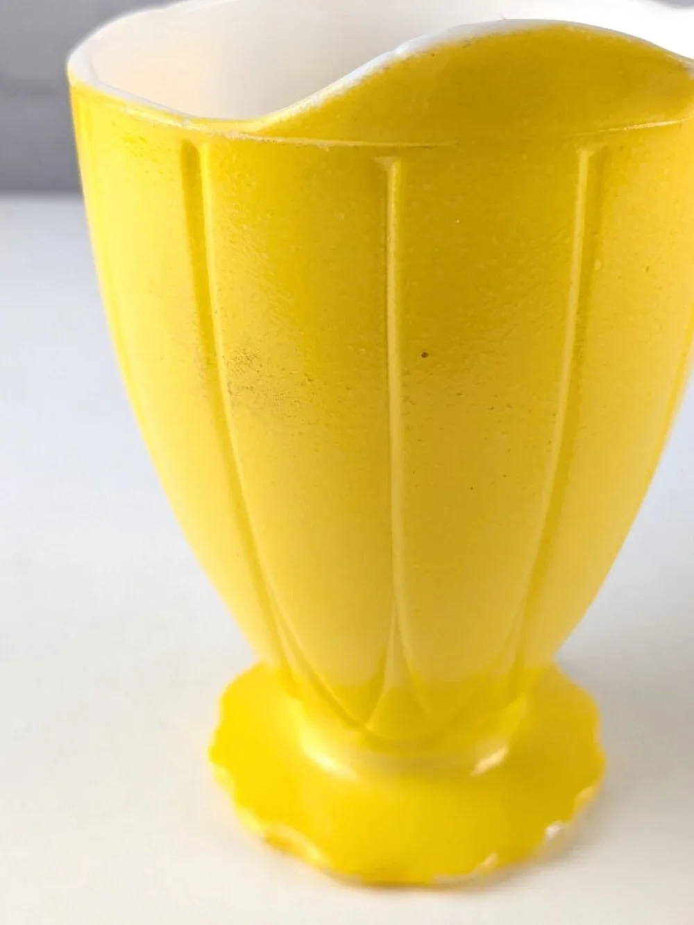 Vintage 40s/50s Hazel Atlas Creamer Yellow Milk Glass